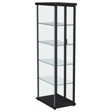 Speth 4-Shelf Display Curio Cabinet With LED Lighting Black