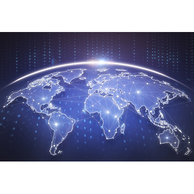 Global Business Background - Wrapped Canvas Print
