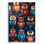 «Color Pattern Small Owl» par Momart, peinture murale en verre acrylique-242512022