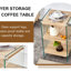 Armoire de chevet trois couches avec panneau de fibres à densité moyenne, autocollants en bois et côtés en verre trempé pour un rangement élégant-1758503917