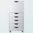 Holthaus 5-Drawer Storage Mobile Cabinet in White Finish, 41.23'' H X 19.03'' W X 15.79'' D-23294698