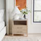 Isa Solid Wood Nightstand with Marble Top