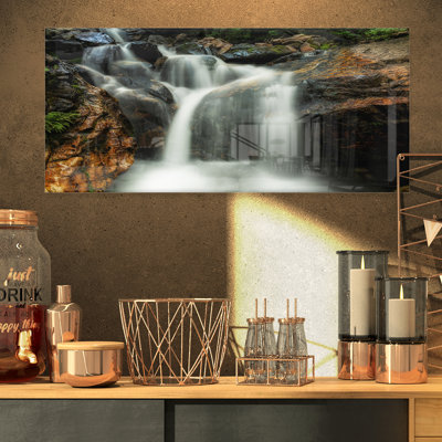 " Slow Motion Waterfall On Rocks "