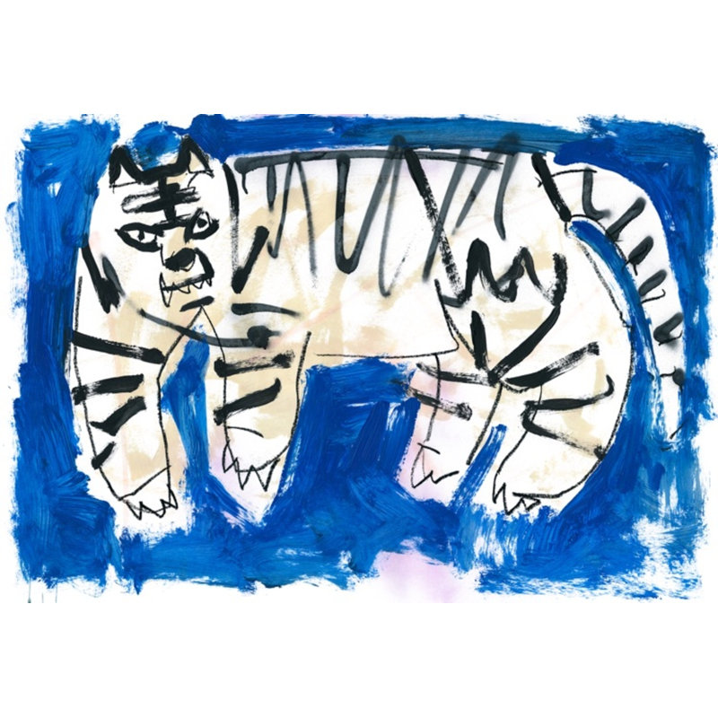Kool Kats 5 Print by Ngo, PC, White Single Picture Framed, 34'' H x 50'' W