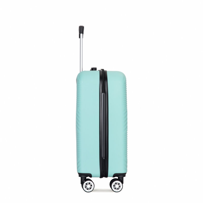 Valise légère 4 pièces en ABS, boîte de maquillage de 14 pouces, roues d'avions, Blue