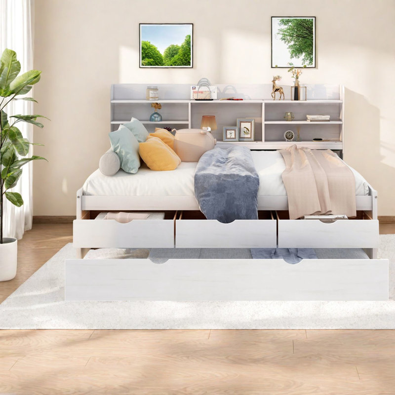 Lits de rangement spacieux, en bois massif et en bois aggloméré, style classique pour la maison