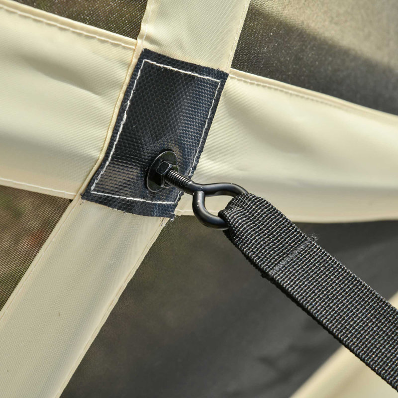 Tente de camping simple ventilée avec sac de transport, Beige