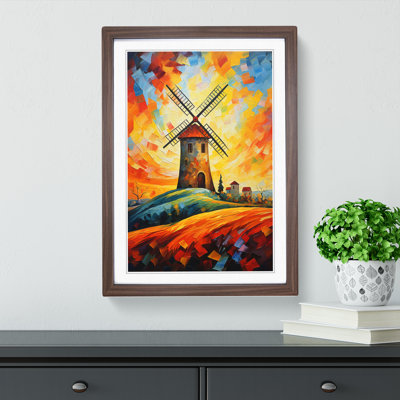 Windmill Expressionism Art - Framed Print
