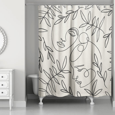 Rideau de douche simple Botanical faces