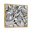Fleurs abstraites en noir et blanc - Impression sur toile-67465121-67465124