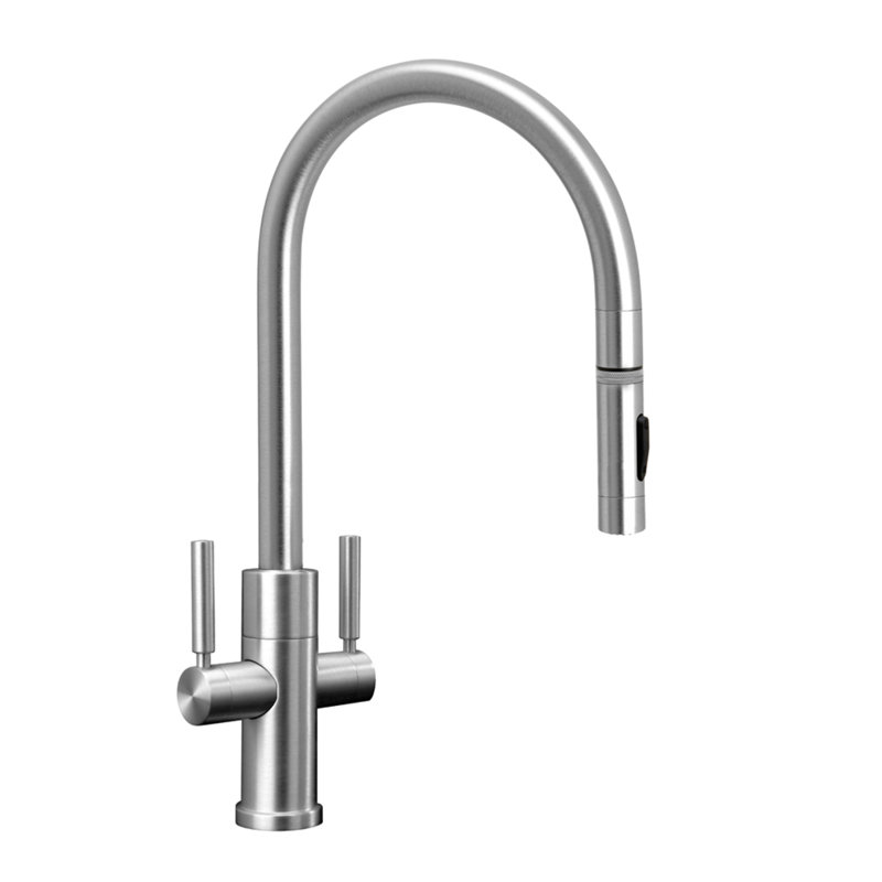 Modern 2 Handle Plp Pulldown Faucet - Toggle Sprayer, Chardonnay