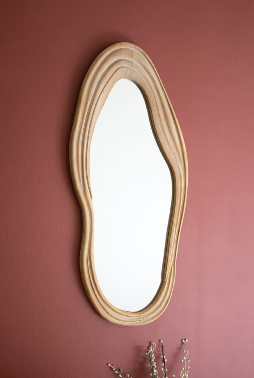 Dakota Fields Wavy Carved Wood Framed Mirror | Wayfair