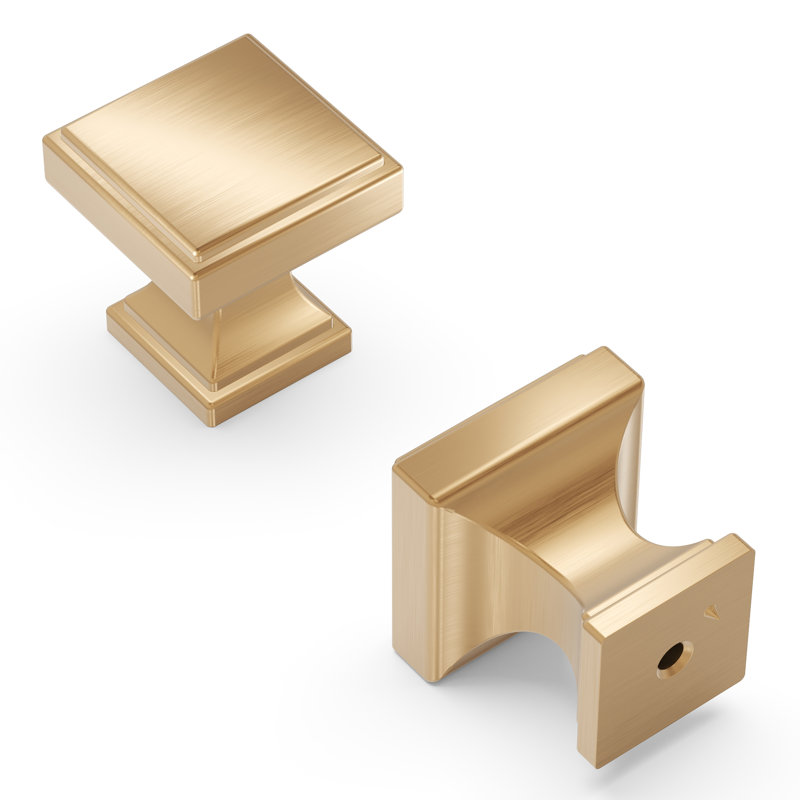 Brownstone Collection Square Knob - Cabinet Knob - Transitional Hardware for Drawers & Cabinets, Champagne Bronze, 1-1/8"