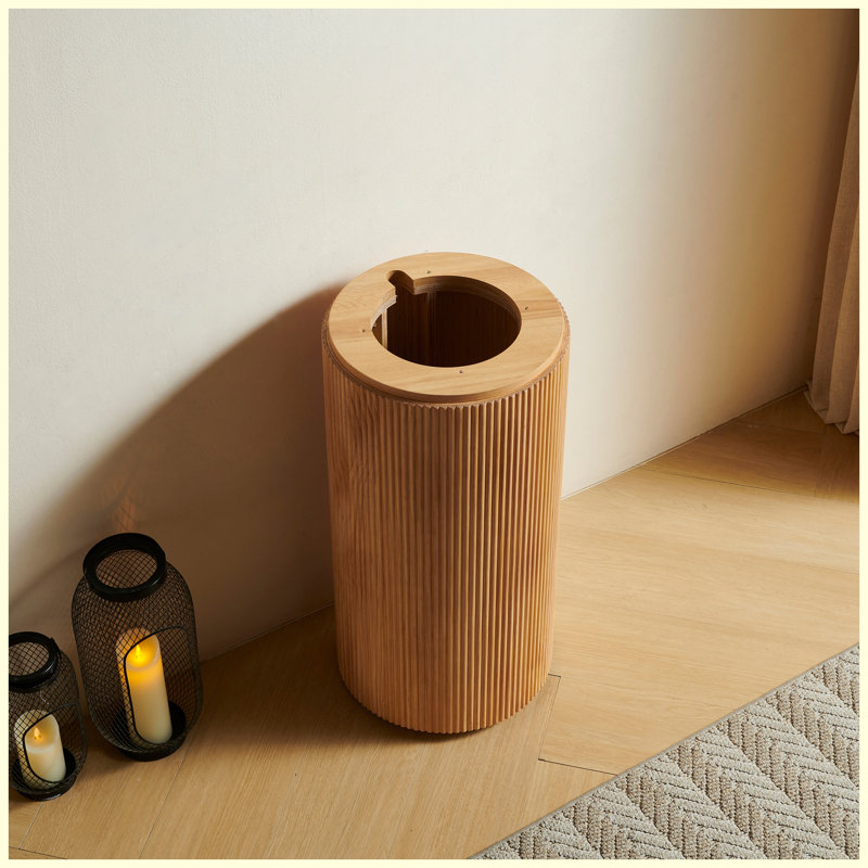 Armoire de rangement de salle de bain autoportante en grain de bois 16 po noyer, sans robinet / drain, Bois naturel