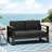 Aluminum Outdoor With Dark Cushions - Style Water- Cover And Horizontal Channel Tufting