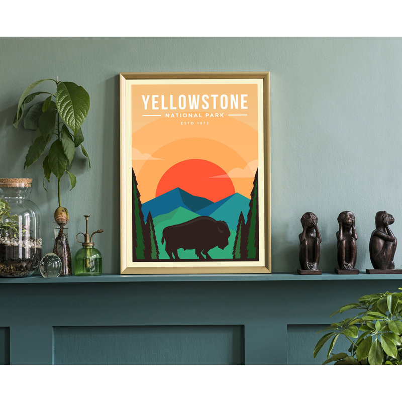 «Yellow Stone National Park Wyoming», affiche de voyage, impression sans cadre, art mural maison et bureau