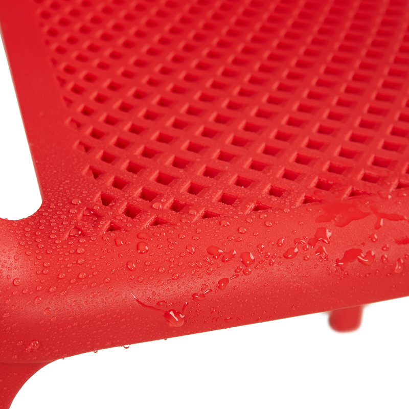 Jan Stackable Outdoor Patio Dining Armchair, Red
