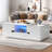 Modern High Glossy Rectangle Coffee Table With 2 Cabinets, One Drawer, 16 Colour Led Lights And A Open Shelf-1713154640