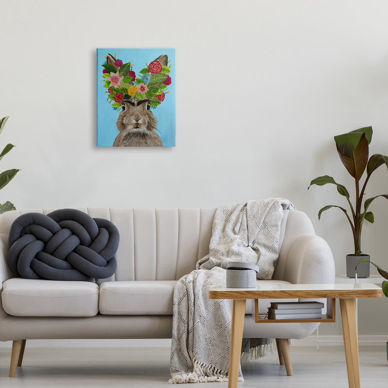 «Brown Bunny Rabbit Ears» par Coco de Paris - Peinture, Toile tendue, H 20 po x l 16 po x P 1,5 po
