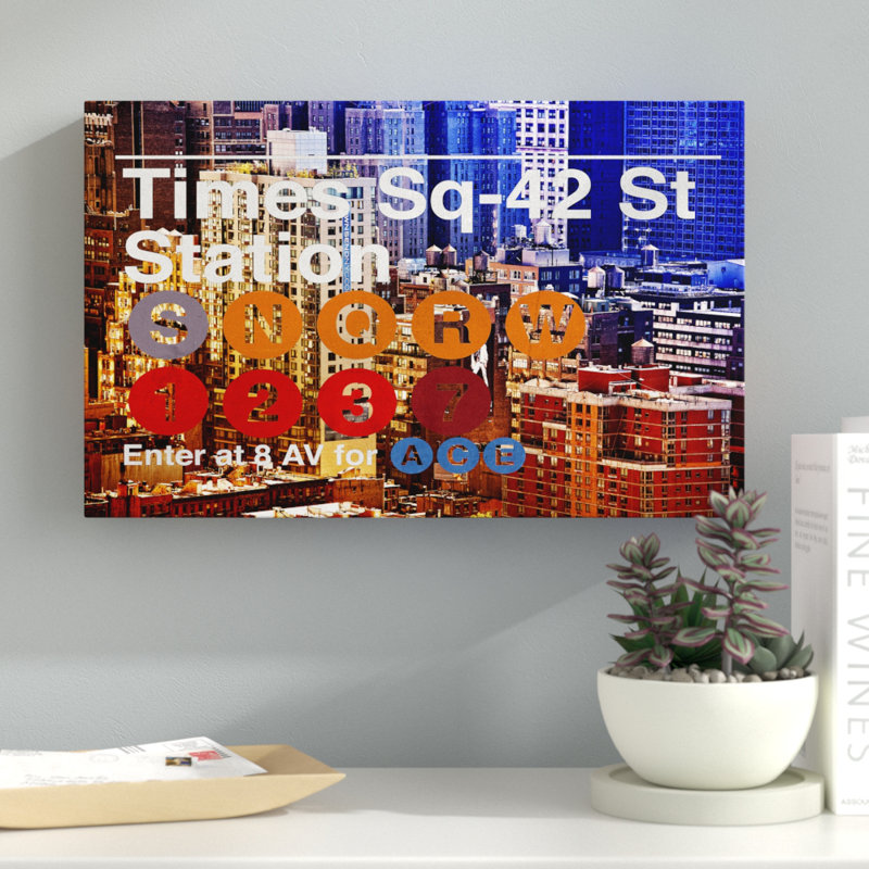 Subway City Art NYC IV - reproduction de photo sur toile, H 12 po x l 19 po x P 2 po