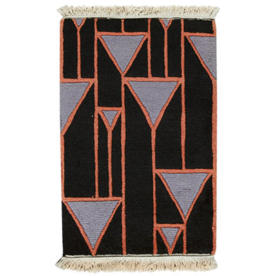 Hand Knotted Wool Area Rug in Multi
