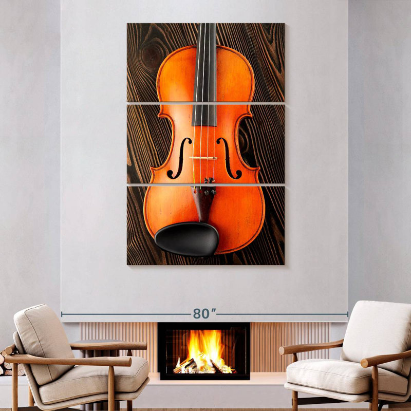 Abarca, violon sur table en bois, H 74 po x l 48 po