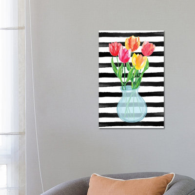 Tulips Stripes by Sara Berrenson - Print on Canvas