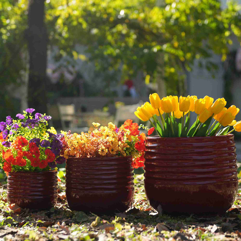 High-quality ceramic flower pots, Bean Paste Red