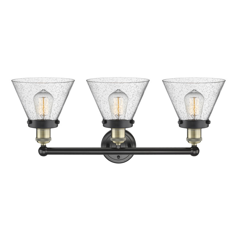 Éclairage pour meuble-lavabo à intensité variable 3 lumières Aritzy, Bullé, Laiton antique noir