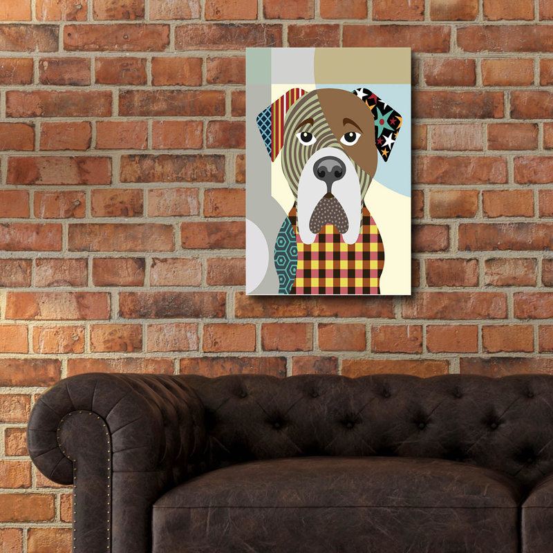 «BullMastiff Dog» par Lanre Adefioyue, H 24 po x l 16 po x P 0,2 po