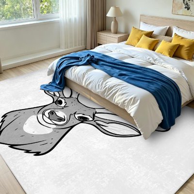 Tapis d'intérieur transparent lavable à la machine, motif de cerf