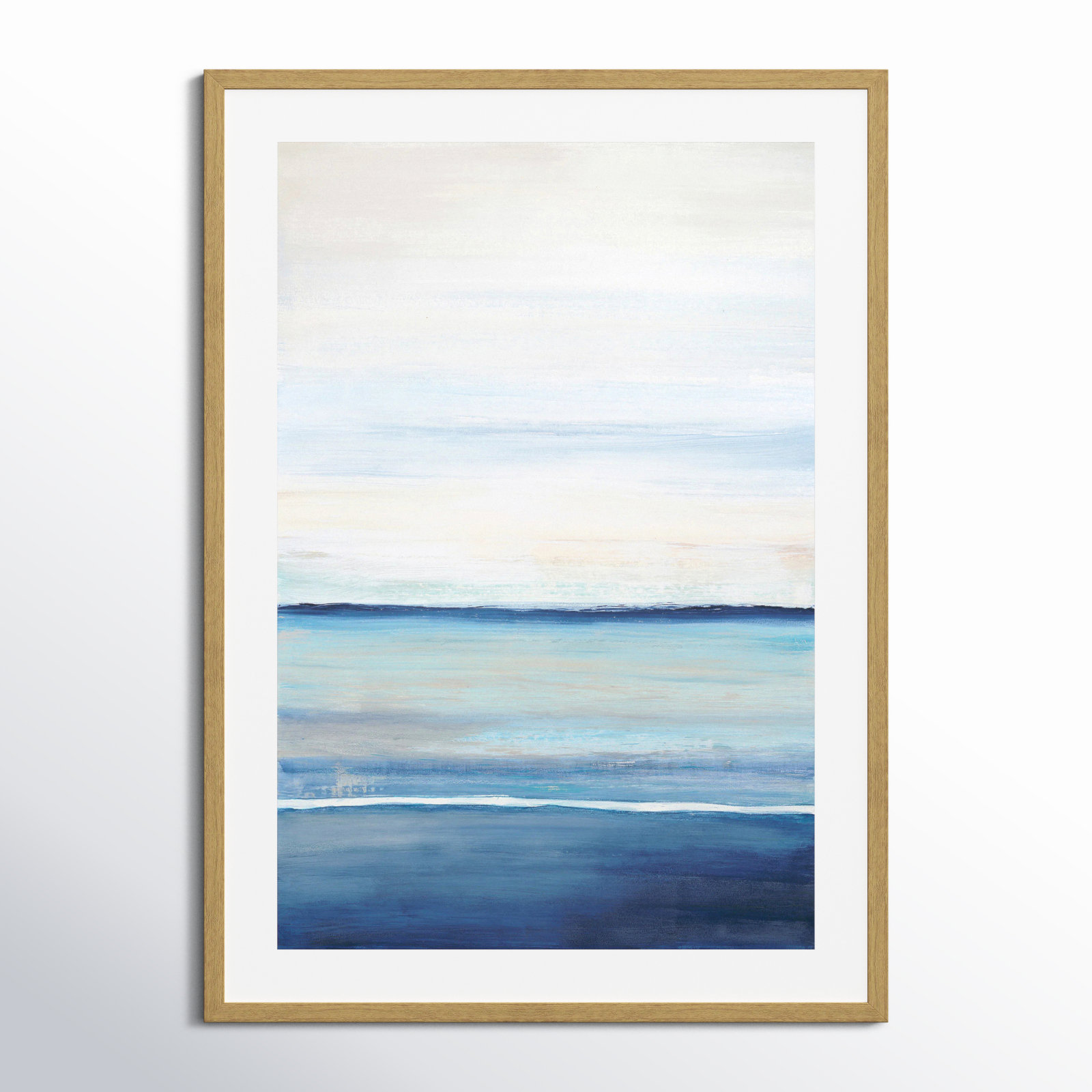 Emmit "Distant Whispers" Print by Filippo Ioco, 35.5" H x 25.5" W x 0.75" D, Beige Wood Framed Paper