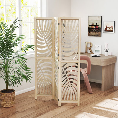 120cm W x 170cm H 3 - Panel Solid Wood Folding Room Divider