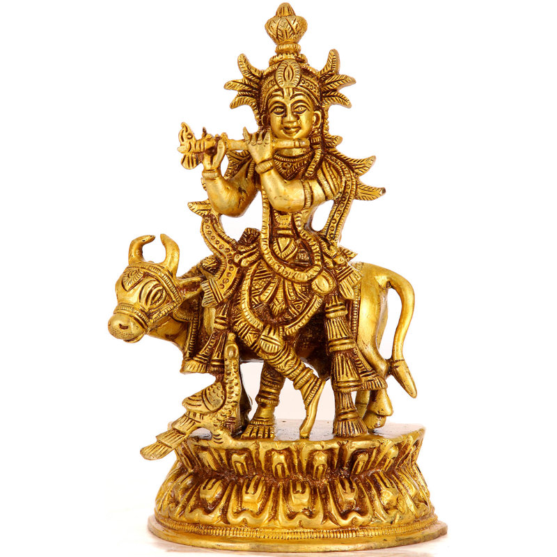 Venugopala avec sa vache et son paon