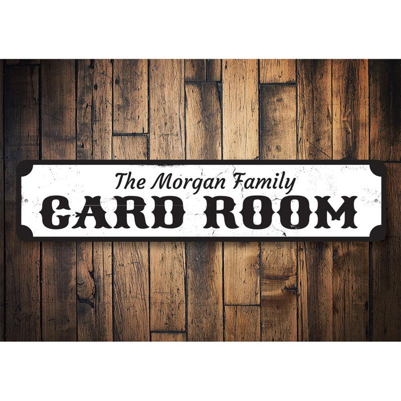 Enseigne en aluminium Card Room, H 4 po x l 18 po x P 0,04 po