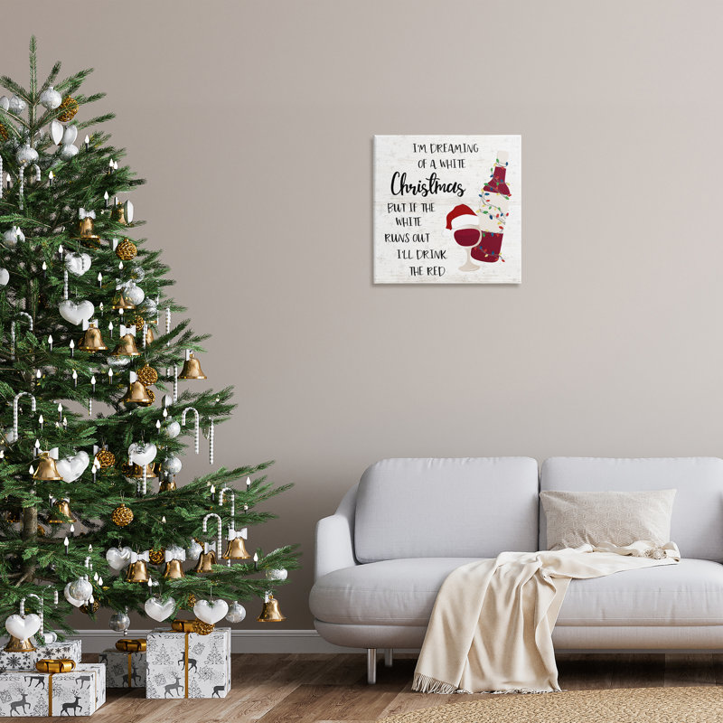 «Drink The Red Christmas», art mural sur toile par Natalie Carpentieri, H 24 po x l 24 po