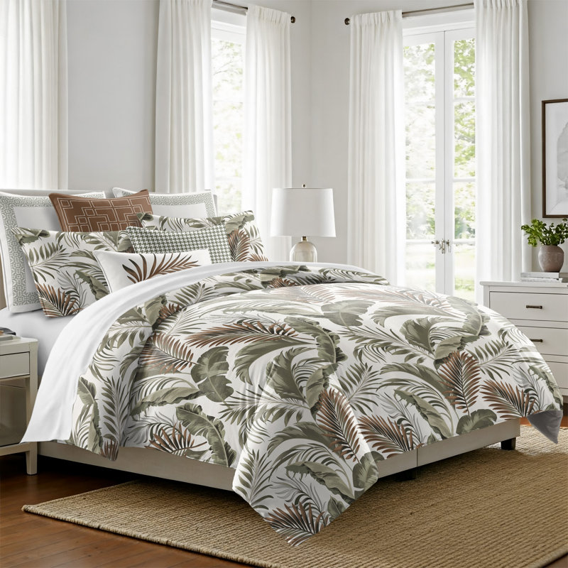 Frondosa  Copper Cotton Comforter Set  8 Piece, Super Queen Comforter + 7 Additional Pieces