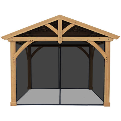 Carolina 11' x 13' Pavilion Mosquito Mesh Kit Premium Phifer UV-Resistant Mesh with Easy Glide Tracks and Full-Length Zippered Panels