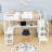 Queen Metal Loft Bed With LED Light, Wardrobe, L-Shaped Desk And Charging Station