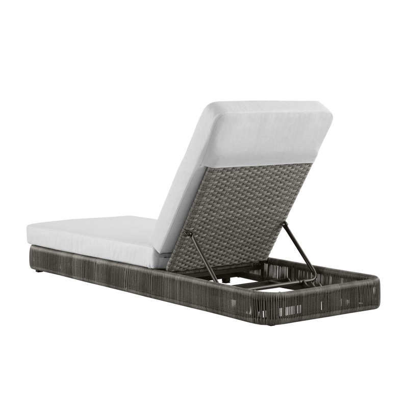Chaise longue d'extérieur en métal Tenby Poveromo, Stone Grey