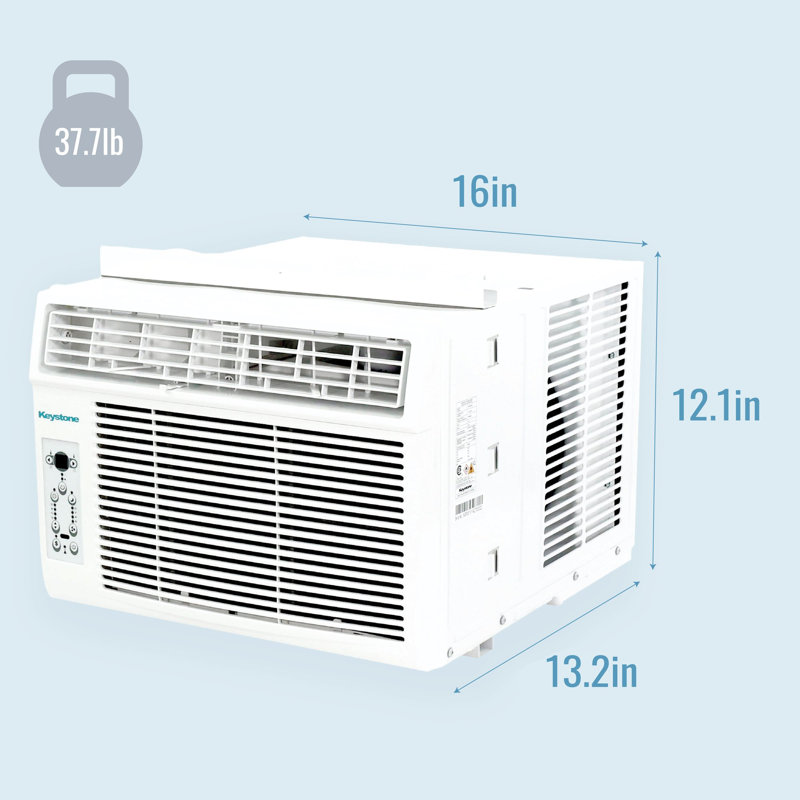 Keystone 6,000 BTU 115V 250 Sq. Ft. Window Air Conditioner, 6000 BTUs