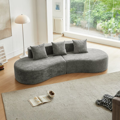 Modern 5-Seater Curved Sectional Sofa - Comfortable & Stylish for Living Rooms & Apartments, Easy Assembly