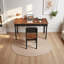 Bureau rétro en bois massif noir-1172422604