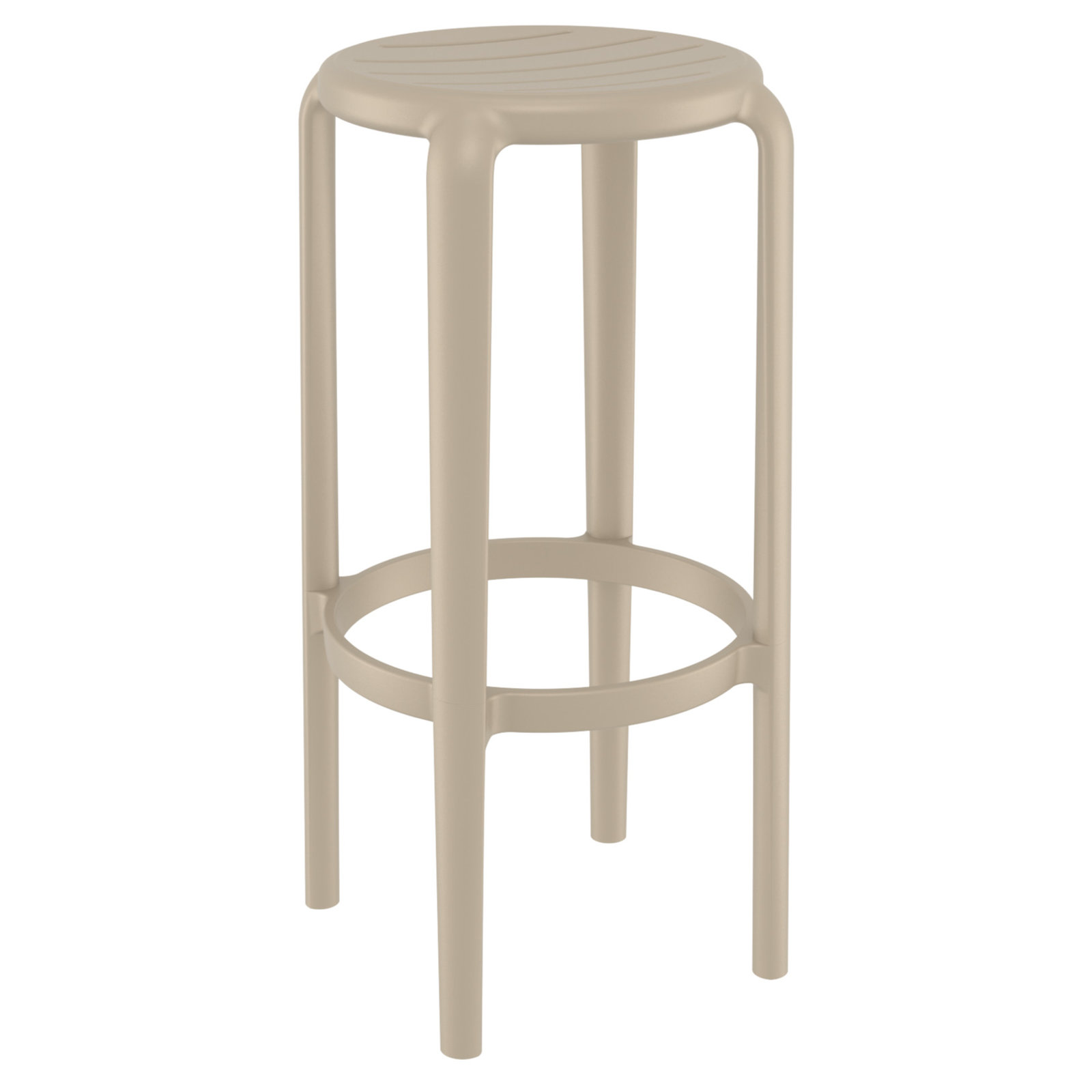 Awan Backless Outdoor Bar Stool, 29.75", Taupe
