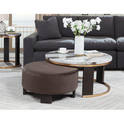  Table basse 2 pièces avec repose-pieds Islandais