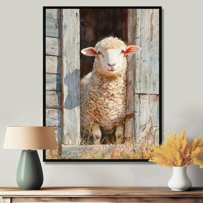 Donneisha Sheep Portrait At The Barn - Sheep Wall Art