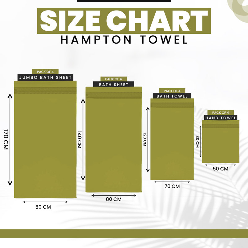 Midweight Bath Towel, Lime, Bath Sheet - 4 Pack