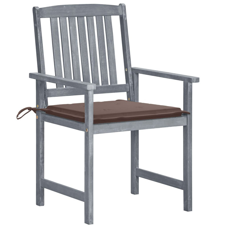 Chaise de patio avec coussins, Taupe, Gris
