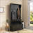Hall Tree with Storage Bench, Coat Rack with 4 Hooks &amp; Shoe Storage | Black | MDF-883639708