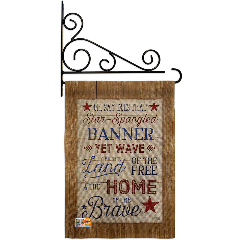 En toile jute 2 côtés de l’étoile en angle 2 côtés 19 po x 13 po drapeau de jardin